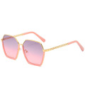 New Women Eyewear Brand Sunglasses  Gradient Mirror Square Female Oversized Half  Frame Designer